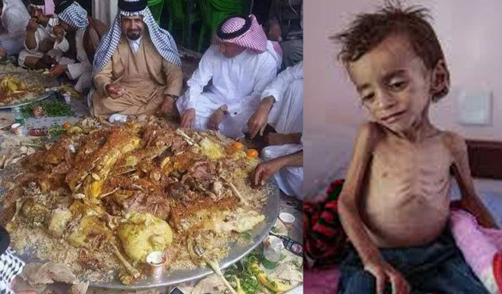 Mountain of foods but no one for skeletal children!