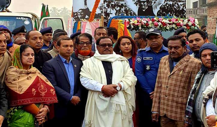 মুজিব বর্ষের ক্ষণগণনা উপলক্ষে নওগাঁয় মোটর শোভাযাত্রা