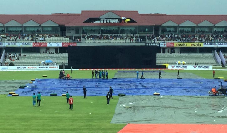 Rain halts play after Liton hits ton