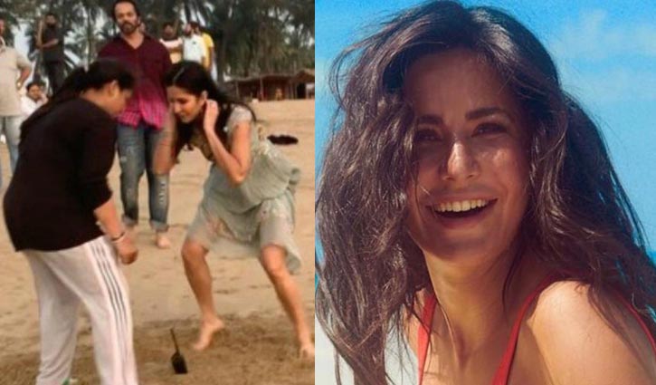 সৈকতে খেলায় মেতেছেন ক্যাটরিনা (ভিডিও)