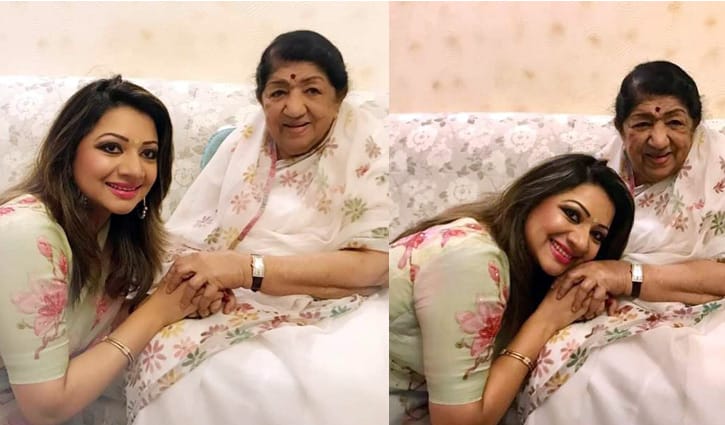 লতা মঙ্গেশকরের সান্নিধ্যে আঁখির আড়াই ঘণ্টা