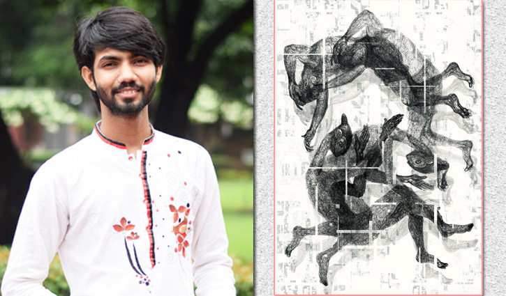 জাতীয় চারুকলা প্রদর্শনীতে ষড়জের ‘চিন্তার ঝড়’ জাতীয় চারুকলা প্রদর্শনীতে ষড়জের ‘চিন্তার ঝড়’