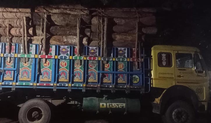 পাচারের সময় বিপুল পরিমাণ অবৈধ কাঠ জব্দ