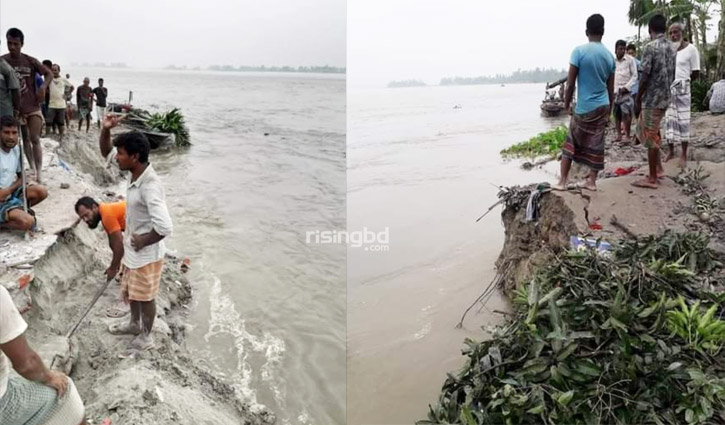 ভাঙনে গঙ্গাচড়ার মানচিত্র থেকে হারিয়ে যাচ্ছে বিনবিনার চর 