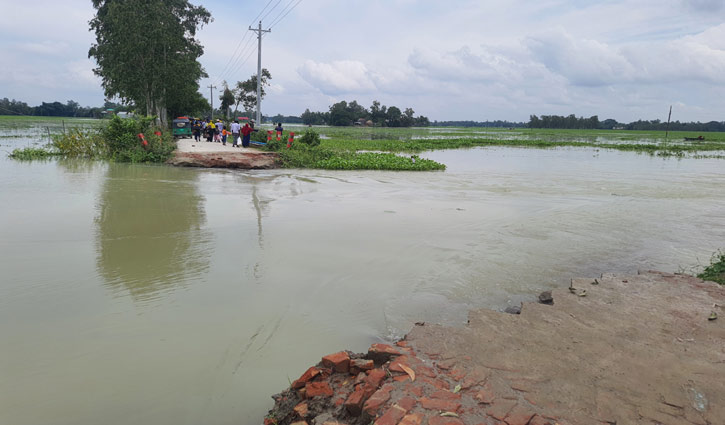 বাসাইলে সড়ক ভেঙে যোগাযোগ বিচ্ছিন্ন, নিম্নাঞ্চল প্লাবিত