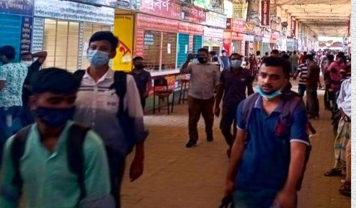 সায়েদাবাদে ঘরমুখো মানুষের ভিড়