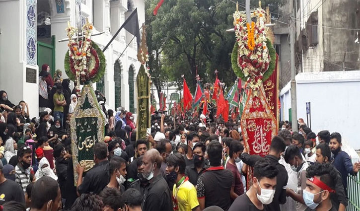 রাজধানীতে নিষেধাজ্ঞা উপেক্ষা করে তাজিয়া মিছিল