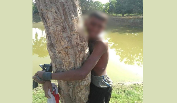 চুরির অভিযোগে কিশোরকে গাছে বেঁধে নির্যাতন