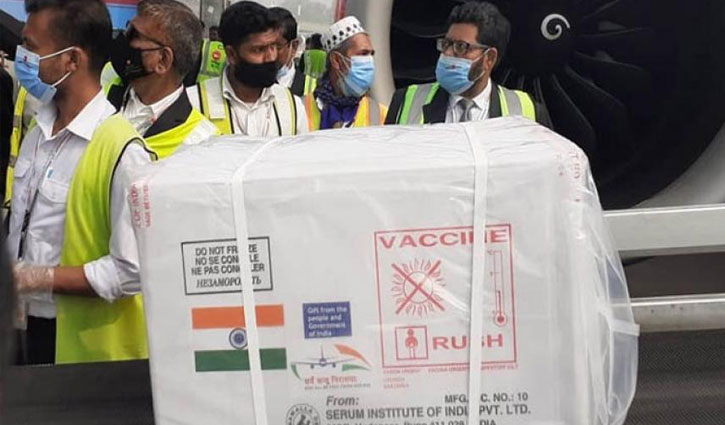 ভারতের উপহার ১২ লাখ টিকা ঢাকায় ভারতের উপহার ১২ লাখ টিকা ঢাকায়