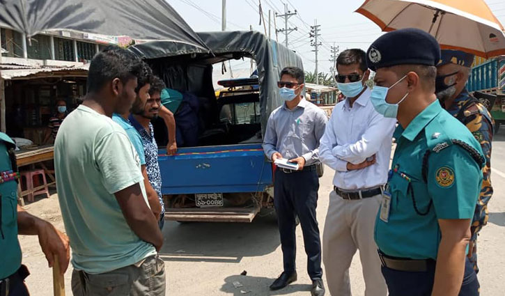 লকডাউন না মানায় জরিমানা ৯১ হাজার টাকা