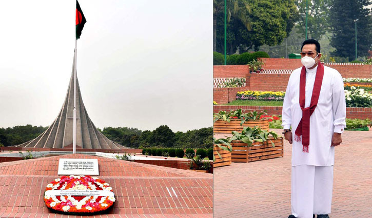 স্মৃ‌তিসৌ‌ধে রাজাপাকসের শ্রদ্ধা