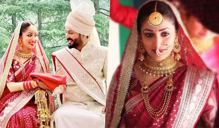 বিয়েতে মায়ের শাড়ি পরেছেন ইয়ামি, নিজেই করেছেন মেকআপ
