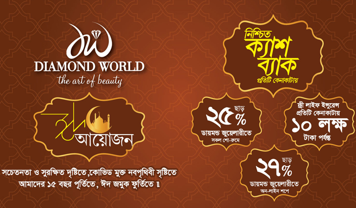 ঈদ কেনাকাটায় ডায়মন্ড ওয়ার্ল্ড দিচ্ছে নিশ্চিত ক্যাশ ব্যাক ঈদ কেনাকাটায় ডায়মন্ড ওয়ার্ল্ড দিচ্ছে নিশ্চিত ক্যাশ ব্যাক