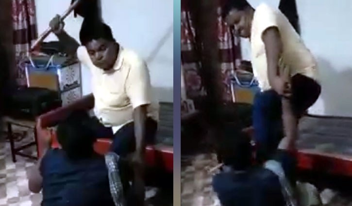 চোর সন্দেহে যুবককে অমানবিকভাবে পেটালেন চেয়ারম্যান চোর সন্দেহে যুবককে অমানবিকভাবে পেটালেন চেয়ারম্যান