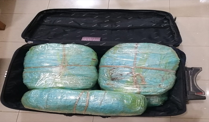 লাগেজে মিললো ১০ কেজি গাঁজা লাগেজে মিললো ১০ কেজি গাঁজা