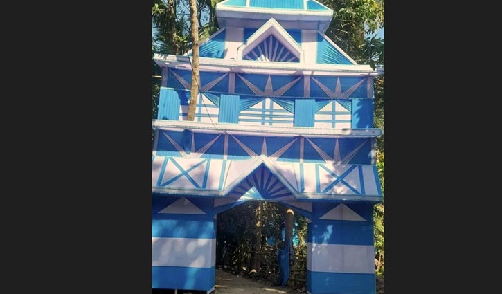 আর্জেন্টিনার পতাকার রঙে সাজলো বিয়ের গেইট