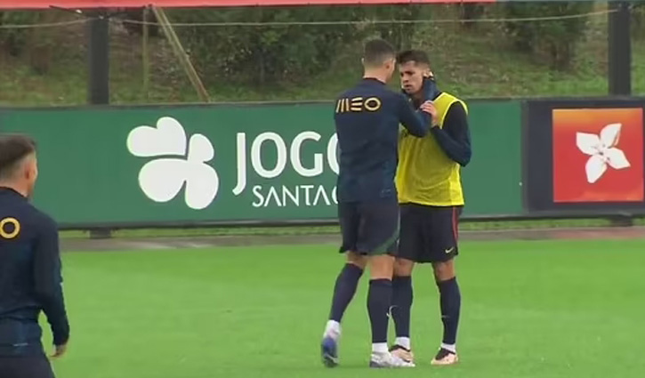 পর্তুগালের প্রথম দিনের অনুশীলনেই ঝামেলায় জড়ালেন রোনালদো