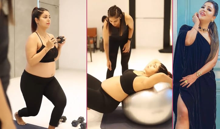 ডাম্বেল নিয়ে ঘাম ঝরাচ্ছেন সেই অন্তঃসত্ত্বা অভিনেত্রী (ভিডিও)