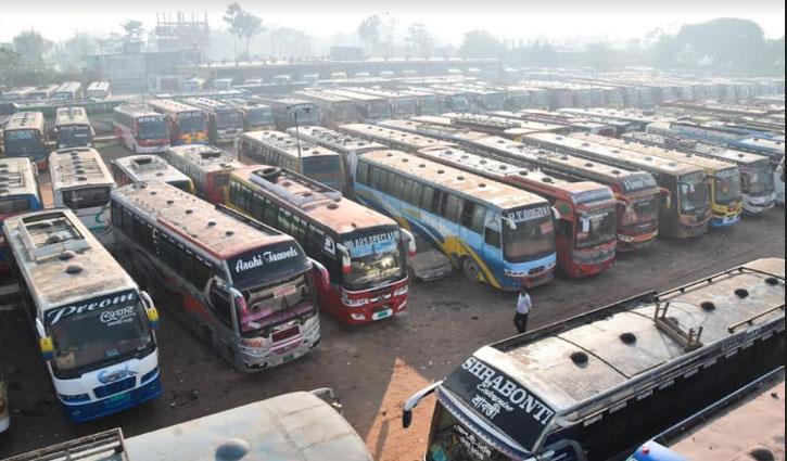 Indefinite transport strike underway in Rajshahi division
