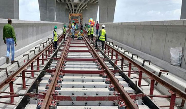 Rail track installation on Padma Bridge begins