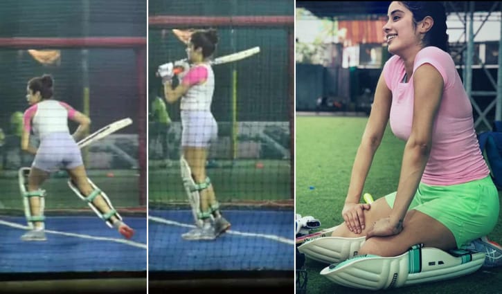 ব্যাট হাতে ঘাম ঝরিয়ে কটূক্তির শিকার জাহ্নবী