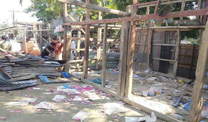 মহাসড়কের পাশ থেকে ১৮ অবৈধ স্থাপনা উচ্ছেদ