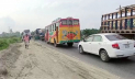 ঢাকা-টাঙ্গাইল মহাসড়কে যানবাহনের ধীর গতি 