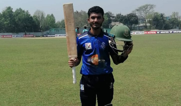 অমিত হাসানের প্রথম সেঞ্চুরিতে খেলাঘরের ২২১ রান