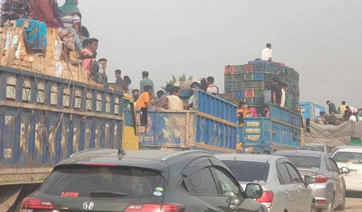 15-km traffic jam on Dhaka-Tangail highway