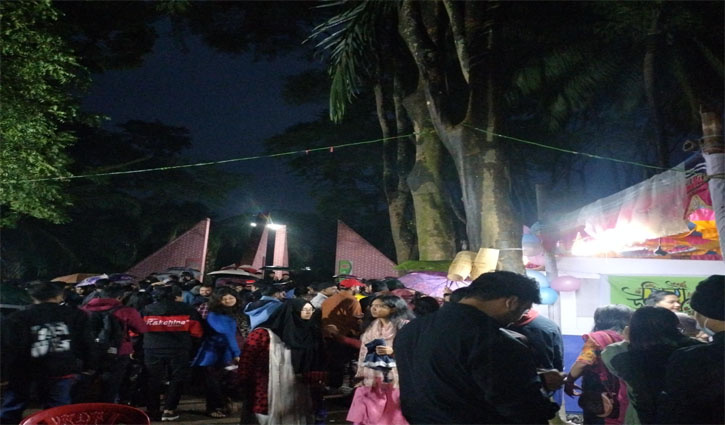 বৃষ্টি উপেক্ষা করে হাবিপ্রবিতে গানের তালে পিঠা উৎসব