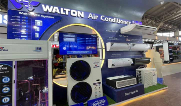 South Asia`s most cost-effective Walton AC shows electricity consumption at DITF