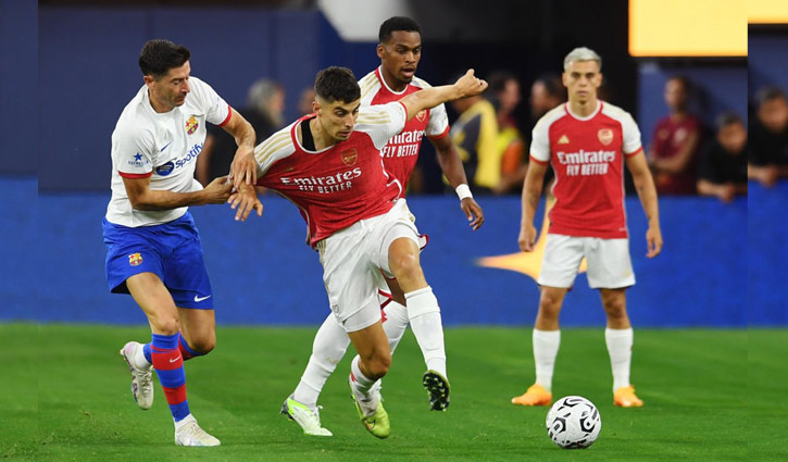 বার্সেলোনার জালে পাঁচ গোল দিলো আর্সেনাল