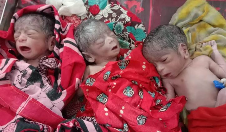 বরিশালে একসঙ্গে তিন ছেলের জন্ম দিলেন গৃহবধূ