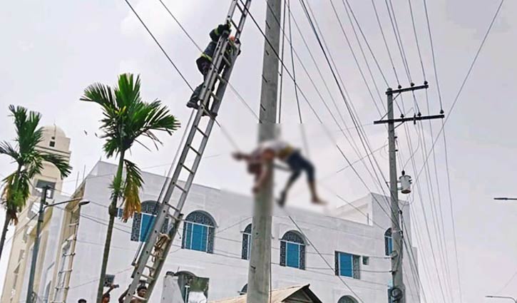 বিদ্যুতের খুঁটিতে ঝুলছিল শ্রমিকের লাশ