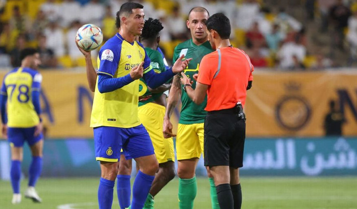 রোনালদোর গোল বাতিলের ম্যাচে জয় পায়নি আল নাসর