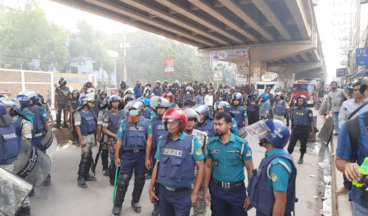 গাজীপুরে আবারও পোশাক শ্রমিক-পুলিশ সংঘর্ষ