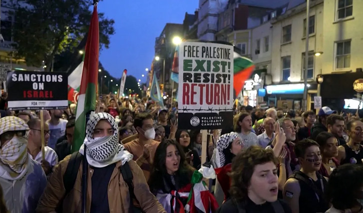 ফিলিস্তিনিদের সমর্থনে ইউরোপজুড়ে বিক্ষোভ