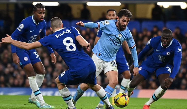 আট গোলের ম্যাচে ম্যানসিটি-চেলসির পয়েন্ট ভাগাভাগি