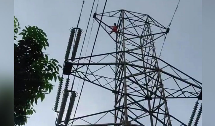 ৩৩ হাজার ভোল্টের বিদ্যুতের টাওয়ারে যুবক, ২ ঘণ্টা পর উদ্ধার