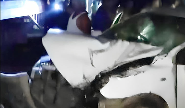 ফরিদপুরে ট্রাকের ধাক্কায় ভ্যানচালক নিহত, তছনছ প্রাইভেটকার