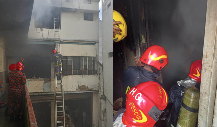 রাজধানীর মদিনা মার্কেটে আগুন  