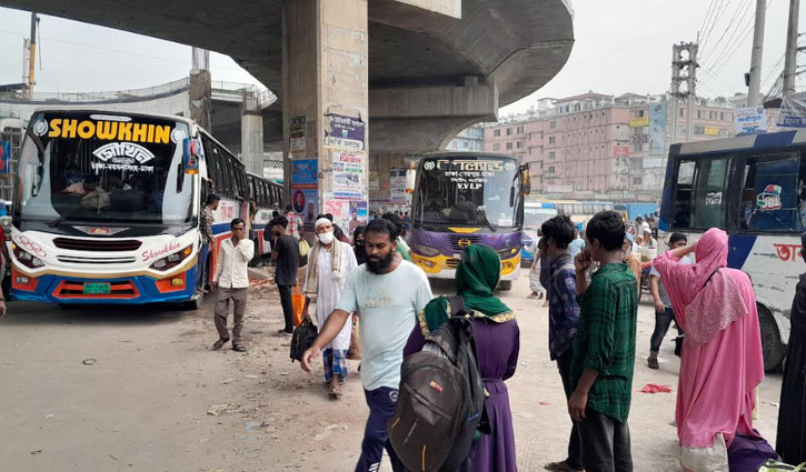 গাজীপুরের দুই মহাসড়ক যাত্রী বাড়লেও যানচলাচল স্বাভাবিক 