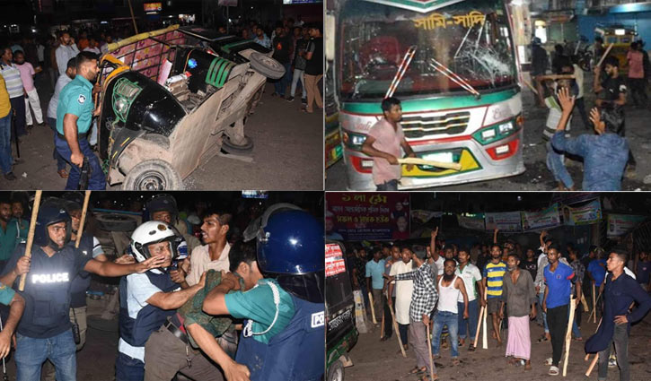 বরিশালে বাস-থ্রি হুইলার শ্রমিকদের মারামারি, আহত ৩০