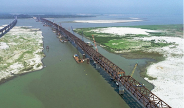 Bangabandhu Rail Bridge becomes visible