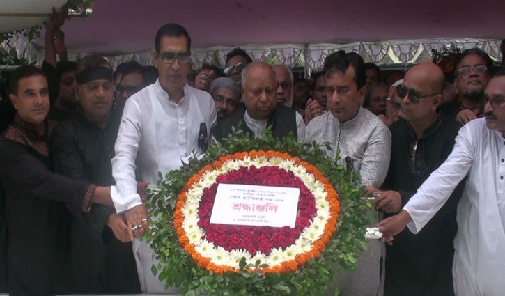 শেখ হাসিনা ছাড়াই বঙ্গবন্ধুর সমাধিতে আওয়ামী লীগের শ্রদ্ধা