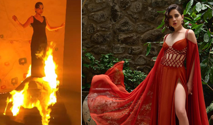 পরনের পোশাকে আগুন ধরিয়ে দুর্ঘটনার কবলে উরফি (ভিডিও)