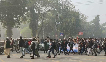 Students gathering at Shaheed Minar