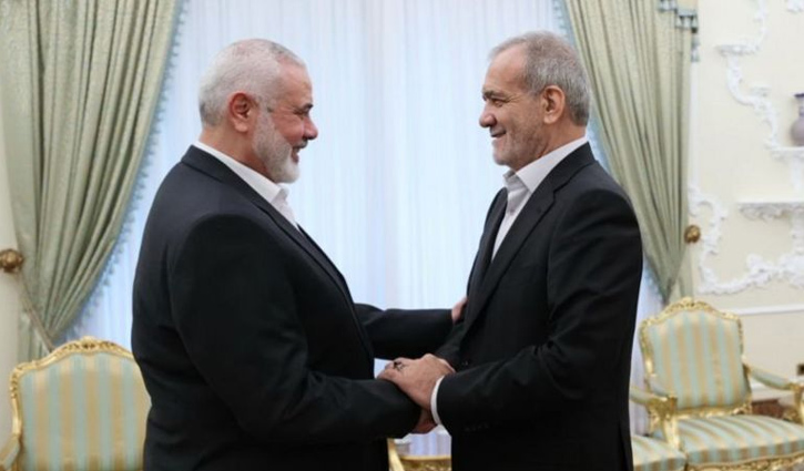 নিহত হওয়ার আগের দিন ইরানের প্রেসিডেন্টের সঙ্গে সাক্ষাৎ করেন হানিয়া