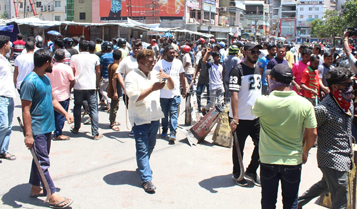 রাজশাহীতে শিক্ষার্থীদের সঙ্গে ছাত্রলীগ-যুবলীগের সংঘর্ষ, আহত ৫