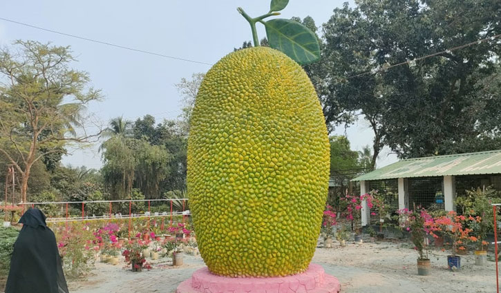 ২১ ফুট লম্বা, ৯ ফুট প্রশস্ত কাঁঠালের ভাস্কর্য 